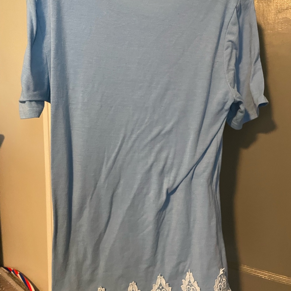 Blue Tunic with Lace Hem - Picture 2 of 3